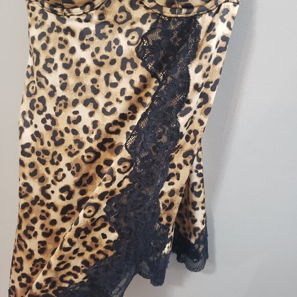La Senza Leopard & Lace Satin Chemise Sz S - Picture 6 of 7